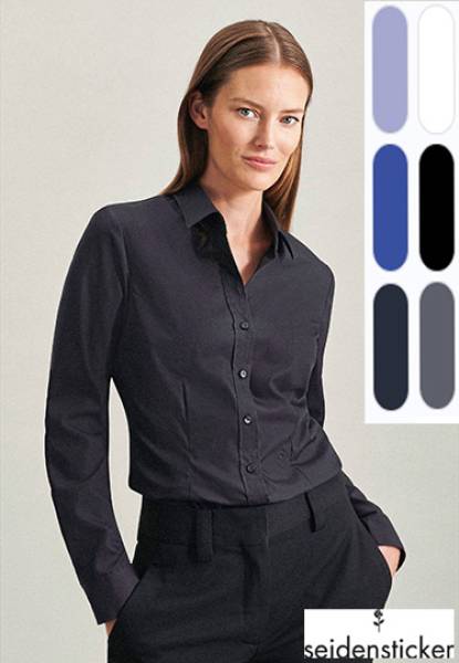 SEIDENSTICKER EXCLUSIV-DAMEN-BLUSE -SLIM SN080613- Slim-Fit, Langarm, TOP-Marken-Qualität von Seidensticker, 100% Baumwolle, bügelfrei