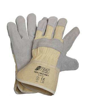 Rind-Spaltleder-Handschuh -1301C // SPLIT STAR 1- Einzel-Paar-Abnahme