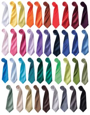 Krawatte -Premier PR750- Satin Krawatte, große Farbauswahl 