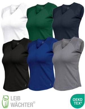 LEIBWÄCHTER -Exclusiv-Damen-T-Shirt -FLXDT- Top-Qualität, V-Ausschnitt, Stretch, atmungsaktiv