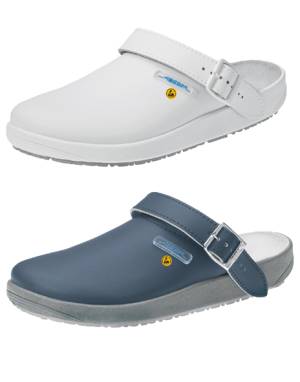 RUBBER ESD-CLOG-OB GLATTLEDER MIT SCHNALLENVERSCHLUSS -ABEBA 5200 - 5250 -