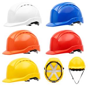 Bau-Helm / Schutzhelm -9500 Head-Protect- belüftet, 6-Punkt-Aufhängung