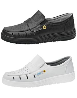 AIR CUSHION ESD-SLIPPER - GLATTLEDER PERFORIERT -ABEBA 32300 - 32310 - 