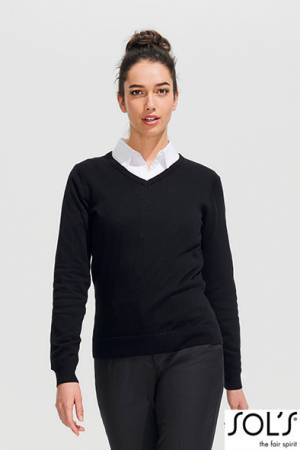 SOL´S DAMEN-V-AUSSCHNITT-STRICKPULLOVER -L411-