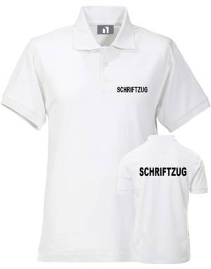 SECURITY-Polo-Shirt, TOP-Qualität, Farbe weiss, bis Gr. 5XL, mit wählbarem Druck auf Brust und Rücken, Basispreis zzgl. Druckkosten