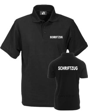 SECURITY-Polo-Shirt, TOP-Qualität, Farbe schwarz, bis Gr. 5XL, mit wählbarem Druck auf Brust und Rücken, Basispreis zzgl. Druckkosten