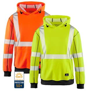 4PROTECT UV-Warnschutz-Hoodie -PORTLAND- UV-Schutz 50+, bis Gr. 6XL, Förderbar durch BG-Bau