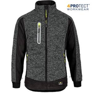 4PROTECT PREMIUM Fleece-Strick-Jacke -MAINE 3355- sehr warm, hochaktuelle Strickoptik, bis Gr. 5XL