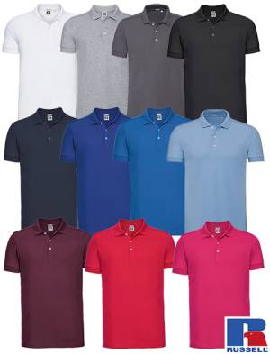 RUSSELL PREMIUM-STRETCH POLO-SHIRT -R-566M- Stretch, extra heavy