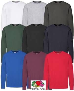 FRUIT OF THE LOOM SWEAT-SHIRT - LIGHTWEIGHT SET-IN F330- 