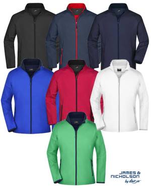DAIBER-JAMES & NICHOLSON DAMEN-SOFTSHELL-JACKE -PROMO JN1129- Innenseite Fleece, atmungsaktiv