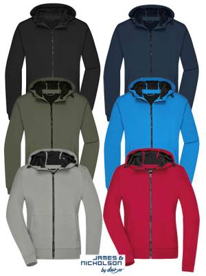 DAIBER-JAMES & NICHOLSON PREMIUM DAMEN-KAPUZEN-SOFTSHELL-JACKE -JN1145- Stretch, atmungsaktiv