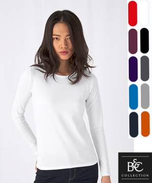B&C COMFORT-DAMEN-LANGARM-T-SHIRT -E190 / TU08T- hochwertige 185-Gramm-Qualität