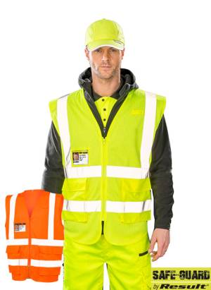 RESULT MESH-EXECUTIVE-WARNSCHUTZ-WESTE MIT TASCHEN -COOL MESH R479X / RT479- Fronttaschen, Ausweistasche