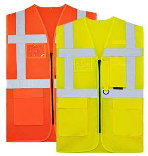 MESH-MANAGER-WARNSCHUTZ-WESTE -KX146- Taschen, Reißverschluss, bis Gr. 5XL