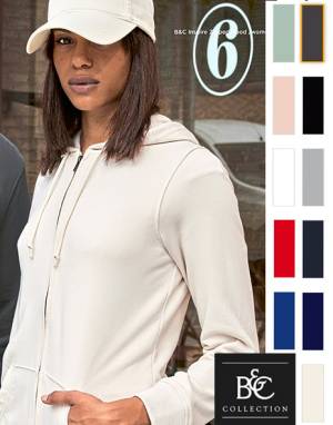 B&C BIO DAMEN PREMIUM-KAPUZEN-SWEAT-JACKE -INSPIRE FULL-ZIP / WW36B- bio-zertifizierte Baumwolle, super Tragecomfort, nachhaltig produziert