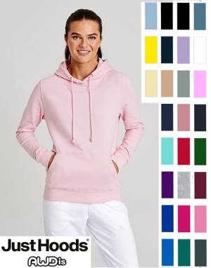 JUST HOODS PREMIUM-DAMEN-KAPUZEN-SWEAT-SHIRT  -AWDIS COLLEGE HOODIE JH001F- toller Tragecomfort, 27 Farben