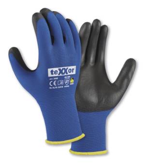 TOUCHSCREEN NYLON-STRICK-HANDSCHUH MIT PU-CARBON-BESCHICHTUNG -TEXXOR TOUCH 2402-  hervorragendes Tast- und Feingefühl, Abnahme 60 / 120 / 240 Paar je Größe