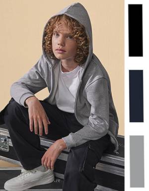 B&C KINDER-COMFORT-KAPUZEN-SWEAT-JACKE -ZIP-HOODIE WK003-ID.334-  toller Tragecomfort