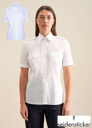 SEIDENSTICKER DAMEN-EXCLUSIV-PILOTENBLUSE -SN080666- Kurzarm, TOP-Marken-Qualität von Seidensticker, 100% Baumwolle 