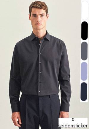 SEIDENSTICKER EXCLUSIV-HEMD -SLIM SN675198- Slim-Fit, Langarm, TOP-Marken-Qualität von Seidensticker, 100% Baumwolle, bügelfrei