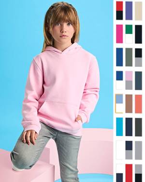 ROLY KINDER-PREMIUM-KAPUZEN-SWEATSHIRT -URBAN HOODIE RY1067K- von 2 bis 12 Jahre, TOP-Qualität