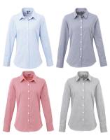 Popeline Bluse -PREMIER PR320- Vichy-Karo-Design, Langarm, Taillierter schnitt 
