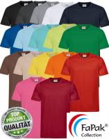 FAPAK Exclusiv-Premium-Rundhals-T-Shirt -FAP1400- 17 Farben, bis 5XL, Mischgewebe, super Tragecomfort, hoch beanspruchbar