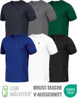 LEIBWÄCHTER -Exclusiv-Pocket-V-Ausschnitt-T-Shirt -FLEXT- Top-Qualität, mit Brusttasche, V-Ausschnitt, Stretch, atmungsaktiv