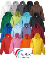 FAPAK Exclusive Hooded-Sweat-Jacke -FAP1260- 17 Farben, TOP-Qualität, bis 5XL, Mischgewebe, extra heavy