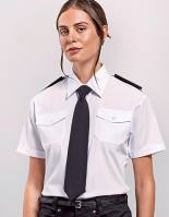 Damen-Pilotenbluse -PREMIER PR312- Kurzarm, mit Schulterklappen, Easy Care