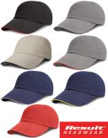 RESULT Six Panel SANDWICH-LOW-PROFILE-Cap -RC024XP- gebürstet, extra heavy, 350-Gramm-Qualität