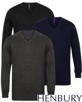 HENBURY Business-Strick-Pullover V-Ausschnitt -W720-