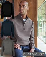 KUSTOM KIT PREMIUM 1/4-ZIP-SWEAT-SHIRT -PIQUE K339- TOP-Qualität, mit Kängurutasche, 300-Gramm Stoffgewicht