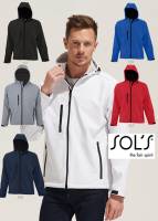SOL´S PREMIUM KAPUZEN-SOFTSHELL-JACKE - REPLAY L848- Stretch, wind- und wasserdicht, atmungsaktiv
