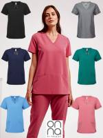 ONNA DAMEN STRETCH.OP-KASACK / SCHLUPF-KASACK -NN310- mit Front-Eingriffs-Taschen, super bequem, EASY-CARE 