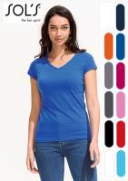 SOL´S DAMEN-T-SHIRT V-AUSSCHNITT -MOON L156- leicht und komfortabel