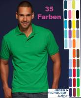 DAIBER-JAMES & NICHOLSON PREMIUM-POLO-SHIRT -PIQUE JN070- Top-Qualität,35 Farben