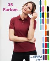 DAIBER-JAMES & NICHOLSON DAMEN-PREMIUM-POLO-SHIRT -PIQUE JN071- Top-Qualität, 35 Farben
