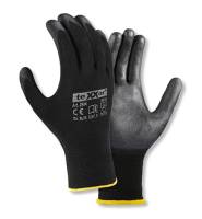 NYLON-STRICK-HANDSCHUH MIT PU-BESCHICHTUNG -TEXXOR 2404, Farbe schwarz, Abnahme 60 / 120 / 240 Paar je Größe