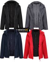 REGATTA PREMIUM-3in1-DIENST-JACKE -TRA150 / RG150- Fleece-Innenjacke herausnehmbar und separat tragbar, wasserdicht, winddicht, Kapuze