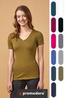 PROMODORO DAMEN-PREMIUM T-SHIRT -XO1525- V-Ausschnitt, beste Markenqualität zum TOP-Preis
