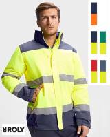 ROLY WARNSCHUTZ-PARKA -EPSYLON HV9304- EN 20471, gefüttert, abnehmbare Ärmel, abnehmbare Kapuze, attraktive Farbkombinationen, TOP-Preis
