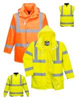 WARNSCHUTZ-MULTIFUNKTIONS-5-IN-1-PARKA -PORTWEST S765- wasserdicht, winddicht, Futter herausnehmbar, Innenjacke und -Weste separat tragbar