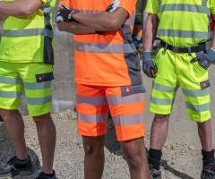 LEIKATEX PROFI-WARNSCHUTZ-SHORTY -BRIGHT LINE- hervorragende Qualität, Top-Tragecomfort
