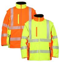 PREMIUM-WARNSCHUTZ-2in1-SOFTSHELL-JACKE -LEIKATEX 490740/50- Ärmel abnehmbar, wasserdicht, winddicht, atmungsaktiv