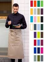 LINK-KITCHEN-WEAR PREMIUM-VORBINDER / BISTROSCHÜRZE -X985- mit Tasche, viele Farben, sehr strapazierfähige Qualität, Länge 80 cm